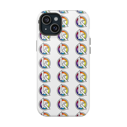 Custom Image Magnetic Impact-Resistant Phone Case — Rainbow Geometric Logo Pattern