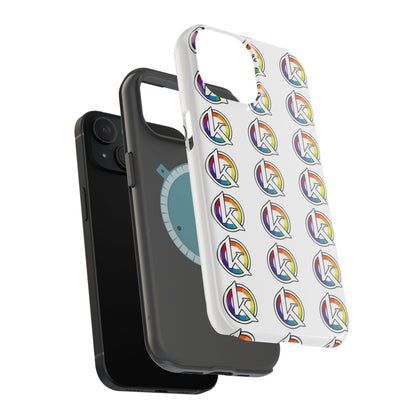 Custom Image Magnetic Impact-Resistant Phone Case — Rainbow Geometric Logo Pattern