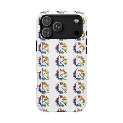 Custom Image Magnetic Impact-Resistant Phone Case — Rainbow Geometric Logo Pattern