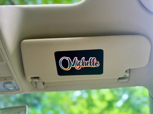 CUSTOM Name/Monogram SunVisor Warning Blackout Decals - (set of 2)