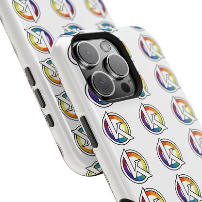 Custom Image Magnetic Impact-Resistant Phone Case — Rainbow Geometric Logo Pattern
