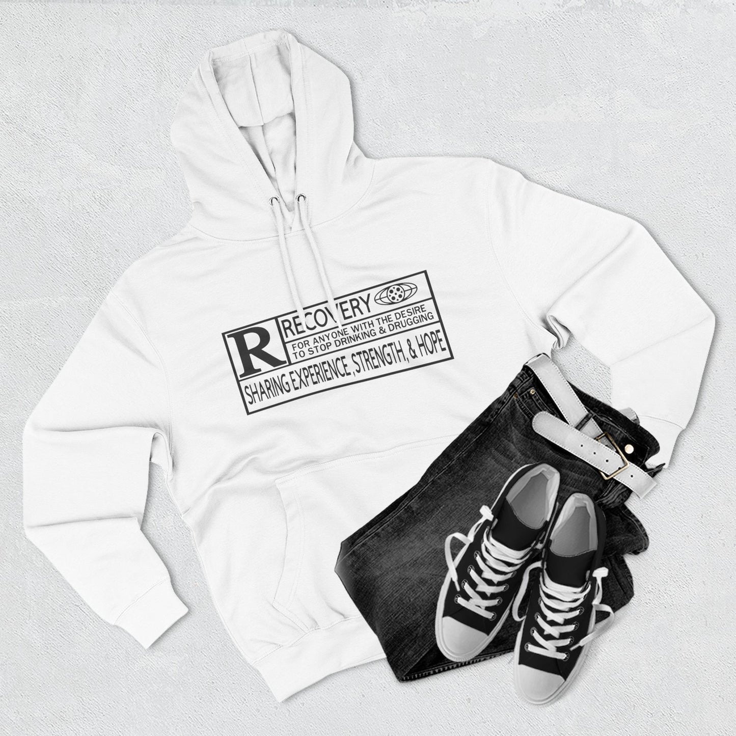 Recovery Hoodie – "Sharing Experience, Strength & Hope" Fleece Pullover