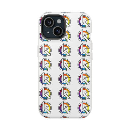 Custom Image Magnetic Impact-Resistant Phone Case — Rainbow Geometric Logo Pattern