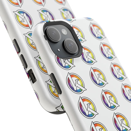 Custom Image Magnetic Impact-Resistant Phone Case — Rainbow Geometric Logo Pattern