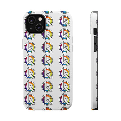 Custom Image Magnetic Impact-Resistant Phone Case — Rainbow Geometric Logo Pattern