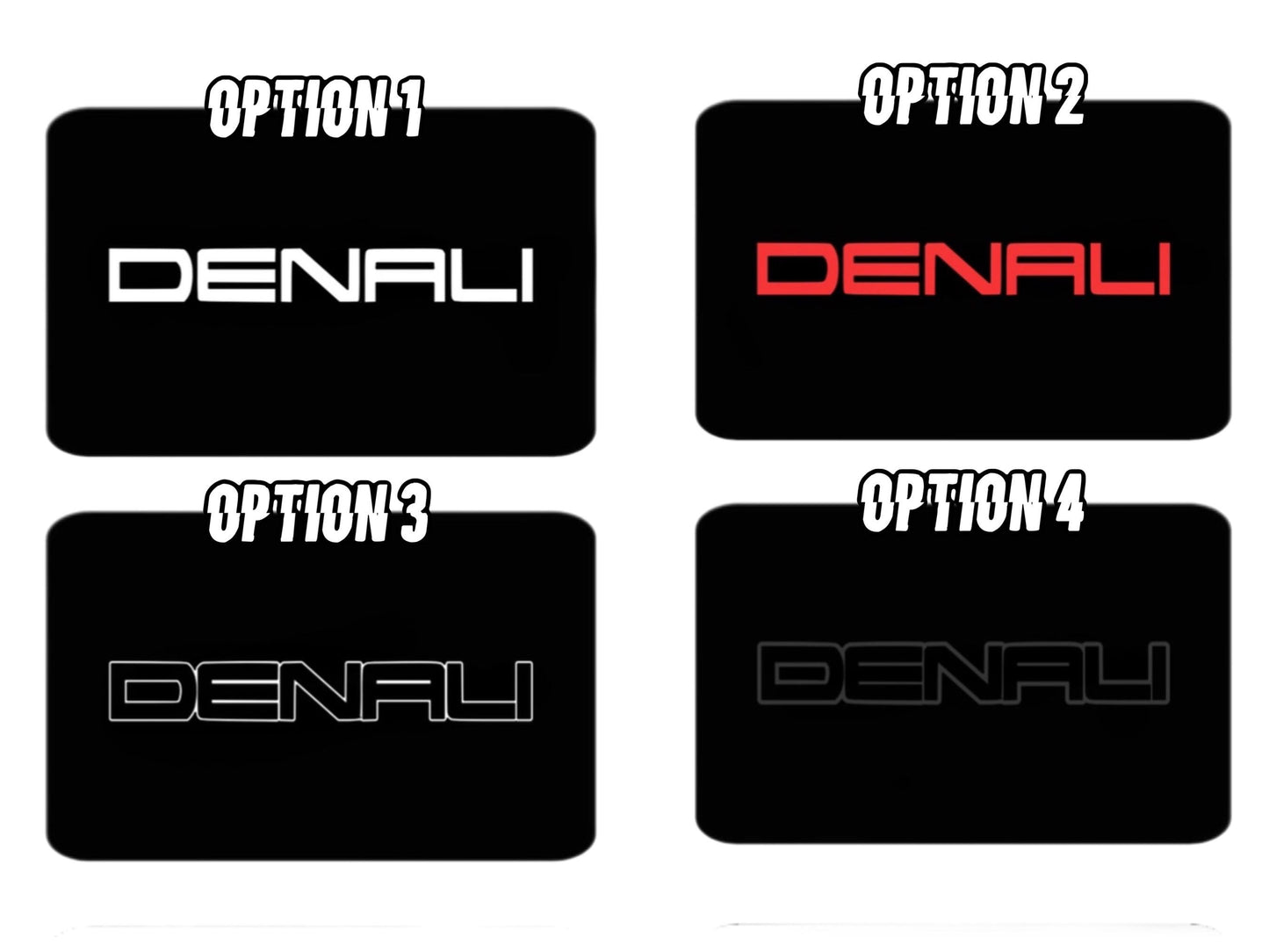 Custom GMC Denali Blackout Sun Visor Warning Decals (2)