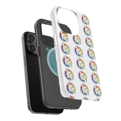 Custom Image Magnetic Impact-Resistant Phone Case — Rainbow Geometric Logo Pattern