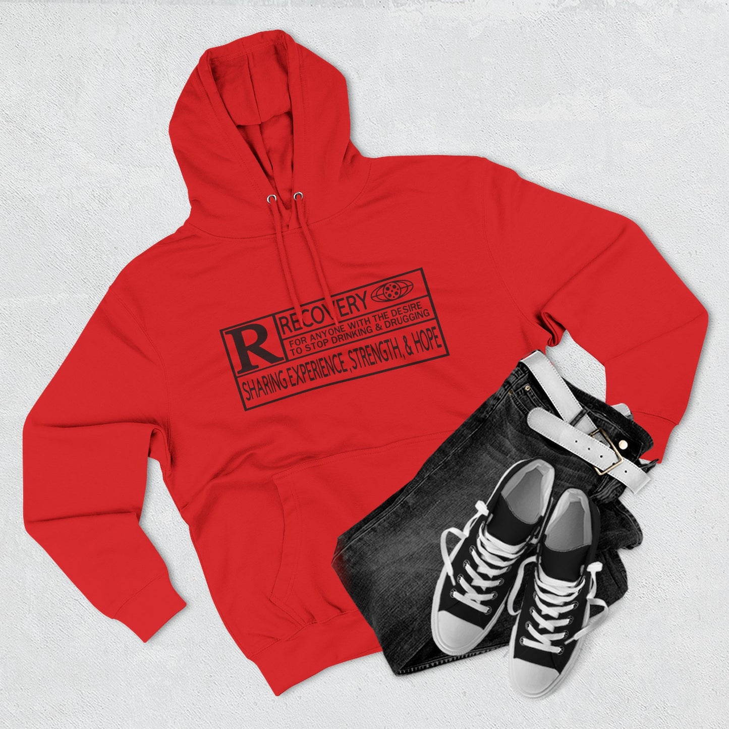 Recovery Hoodie – "Sharing Experience, Strength & Hope" Fleece Pullover