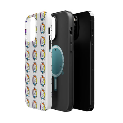 Custom Image Magnetic Impact-Resistant Phone Case — Rainbow Geometric Logo Pattern