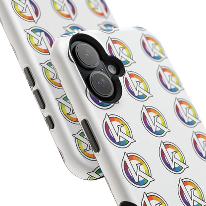 Custom Image Magnetic Impact-Resistant Phone Case — Rainbow Geometric Logo Pattern