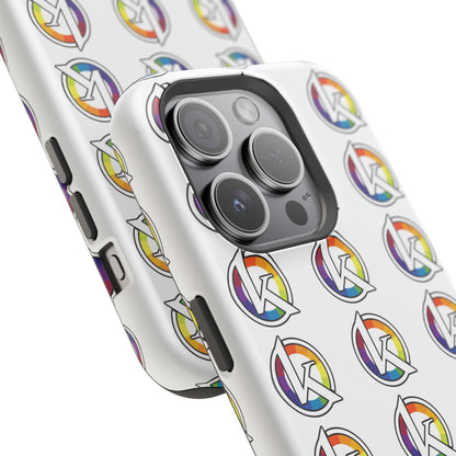 Custom Image Magnetic Impact-Resistant Phone Case — Rainbow Geometric Logo Pattern