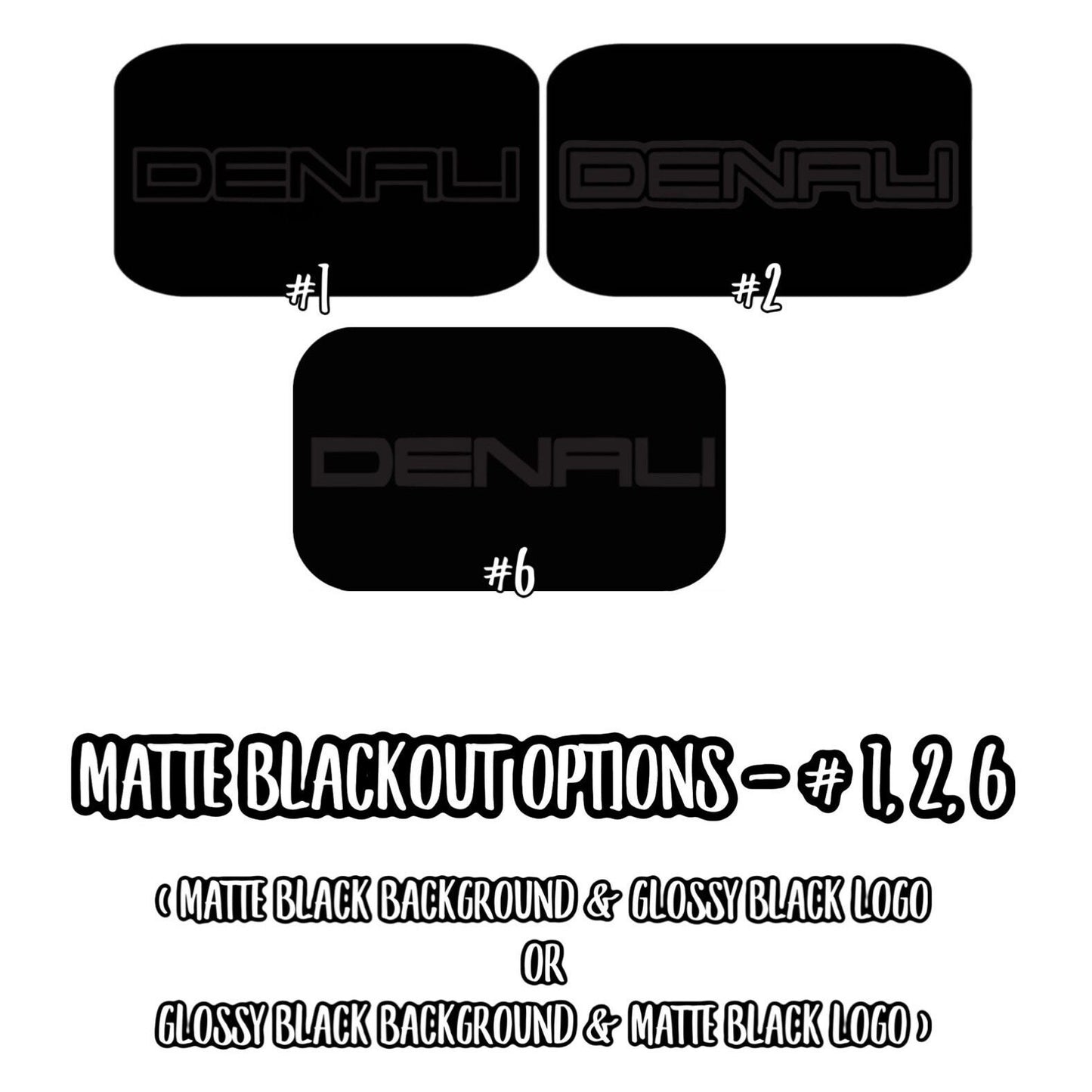 Custom GMC Denali Blackout Sun Visor Warning Decals (2)