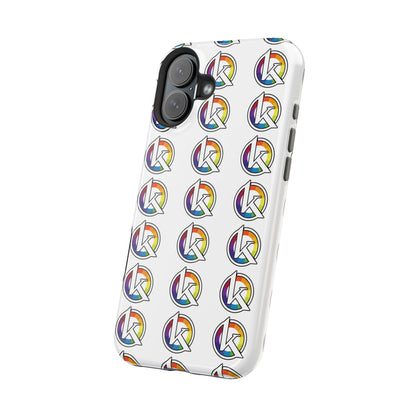 Custom Image Magnetic Impact-Resistant Phone Case — Rainbow Geometric Logo Pattern