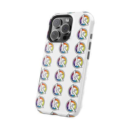 Custom Image Magnetic Impact-Resistant Phone Case — Rainbow Geometric Logo Pattern