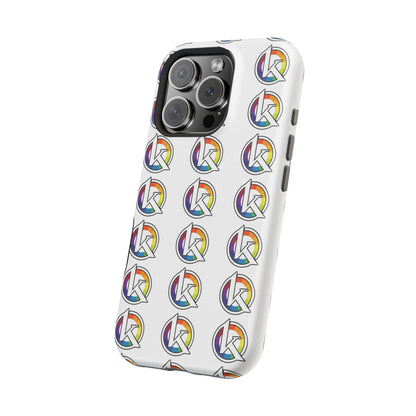 Custom Image Magnetic Impact-Resistant Phone Case — Rainbow Geometric Logo Pattern
