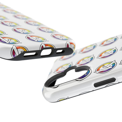 Custom Image Magnetic Impact-Resistant Phone Case — Rainbow Geometric Logo Pattern