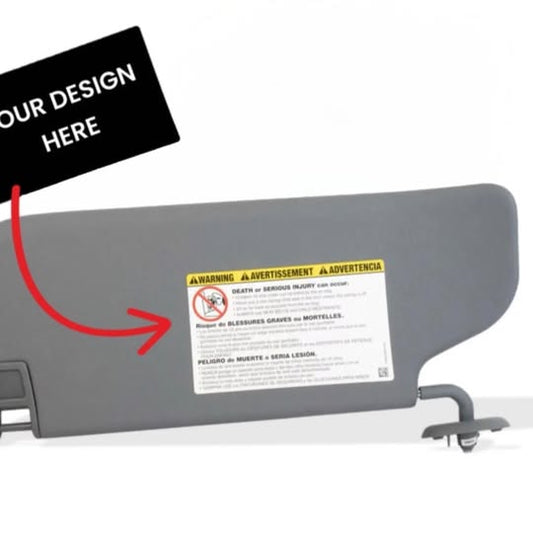 Custom SunVisor Warning Label Blackouts