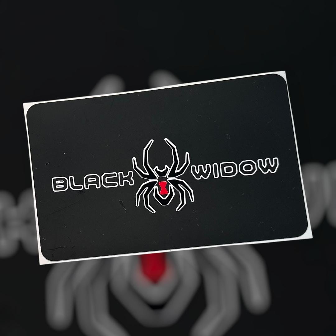 Black widow at4/at4x sunvisor warning label blackouts | (set of 2)