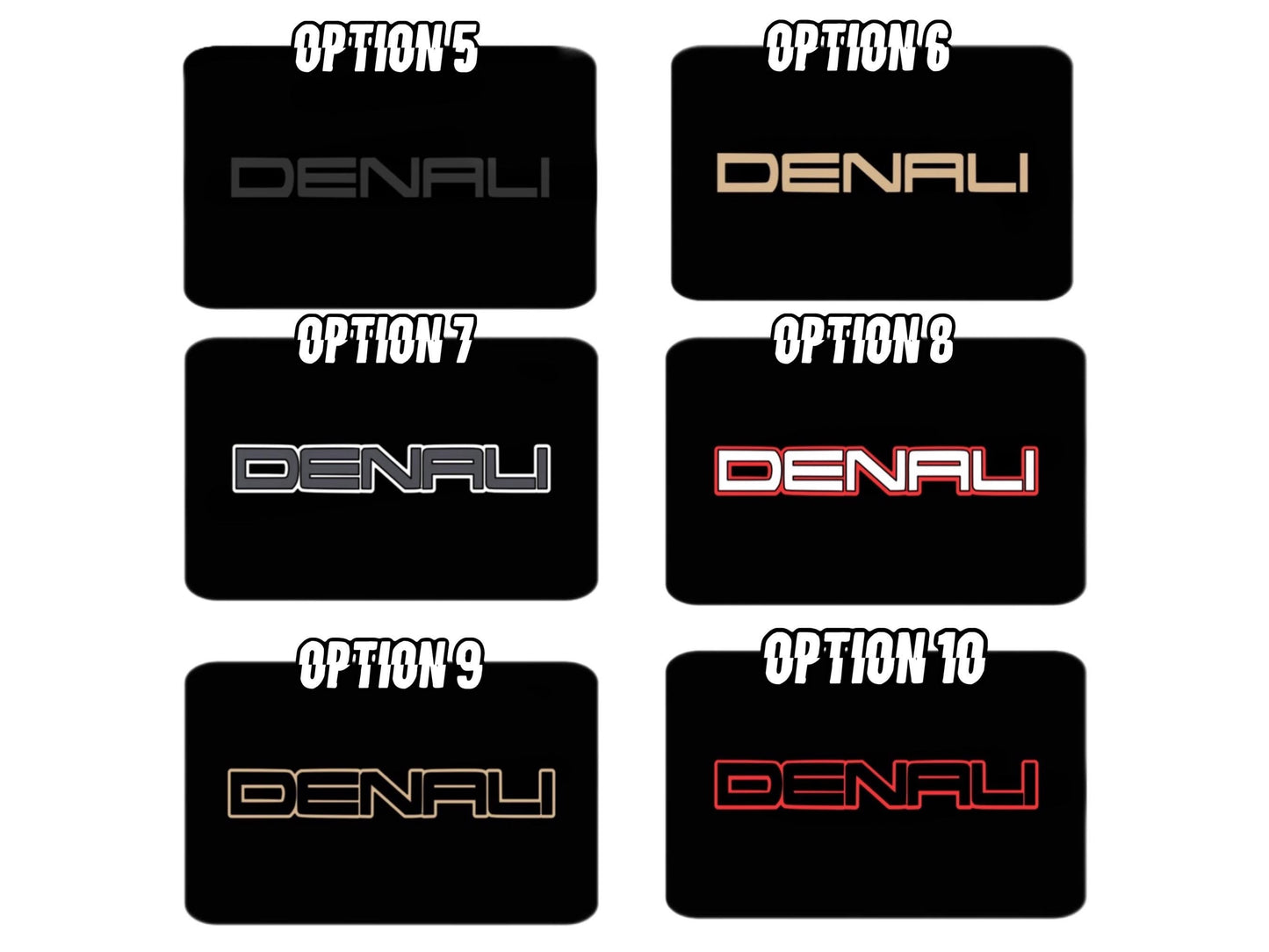 Custom GMC Denali Blackout Sun Visor Warning Decals (2)